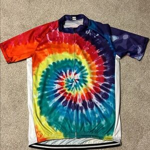 Bicycling Shirt, Cycling Jersey, Tye-Dye, Large w/BNWT Water Bottle